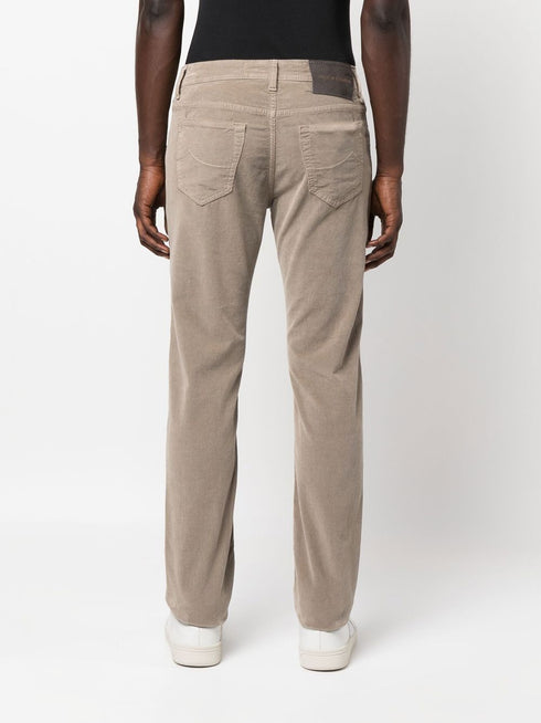 skinny-cut logo-patch trousers